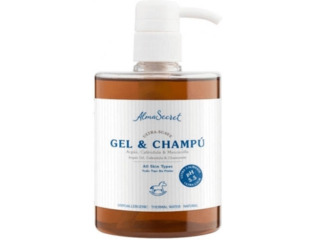 Champú Líquido ALMA SECRET Gel suave con argán, caléndula y manzanilla (500 ml)