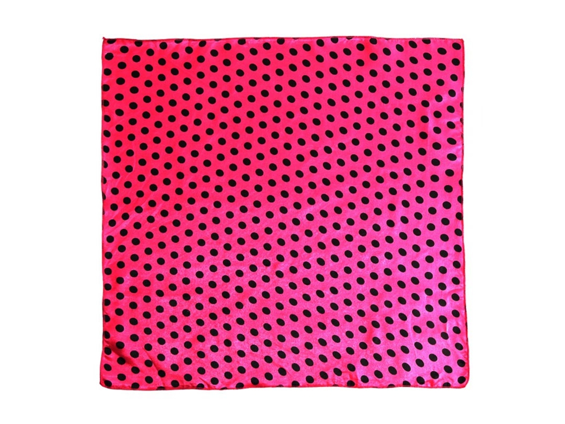 Pañuelo fucsia con lunares negros de 50x50 cm