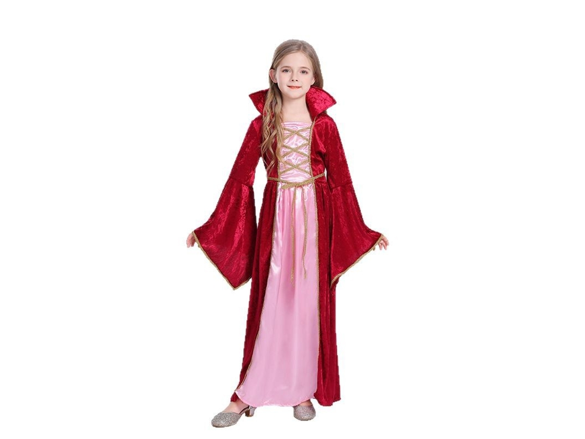 Disfraz de bruja vampira para niña, color vino tinto (talla XL: 140 x 150 cm)