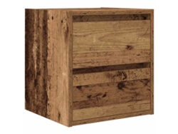 Mesita de noche de pared en color madera antigua MAISON EXCLUSIVE (38x34x40 cm)
