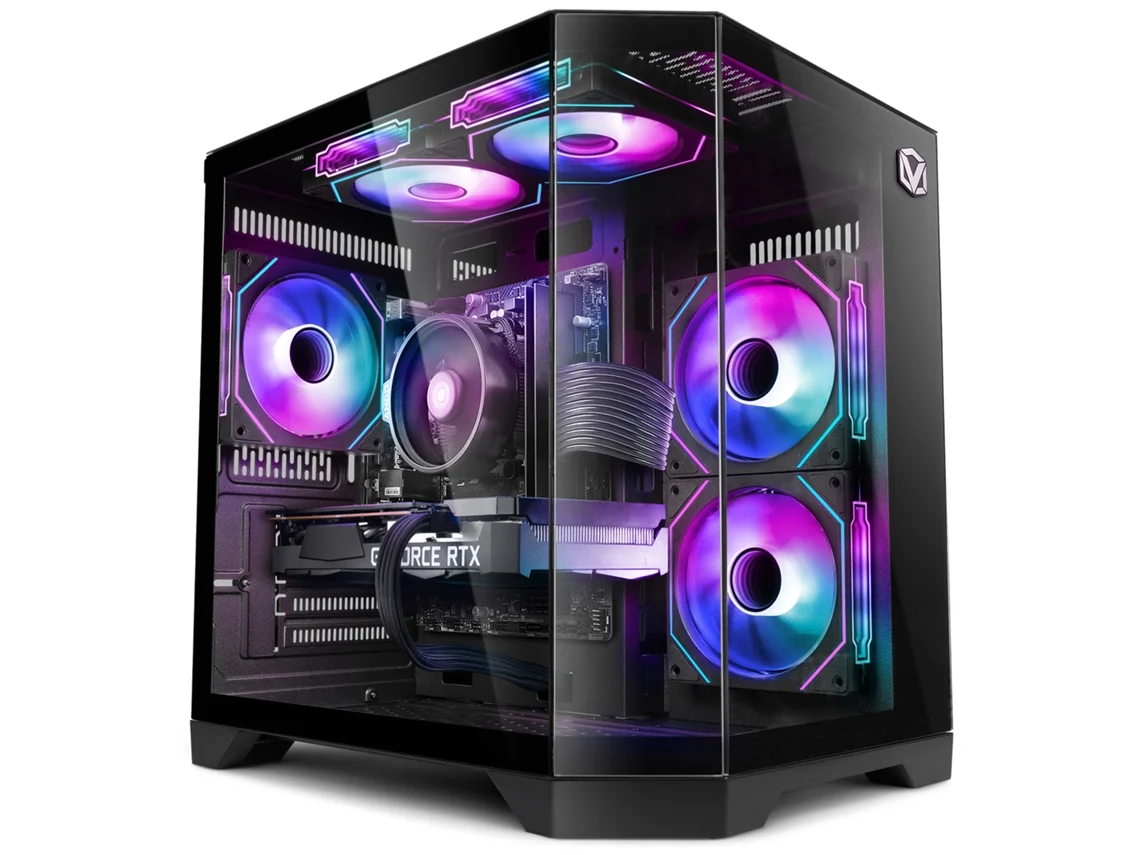 PC para juegos Vibox V-52 • AMD Ryzen 5 55 4.2 GHz • Nvidia RTX 56 8 GB • 16 GB de RAM • SSD de 1 TB • Windows 11 • Wifi • Noir