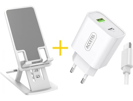 Kit Cargador Office para Xiaomi Poco F3 ACCETEL NE5150 (2.4A - Type C - Blanco)