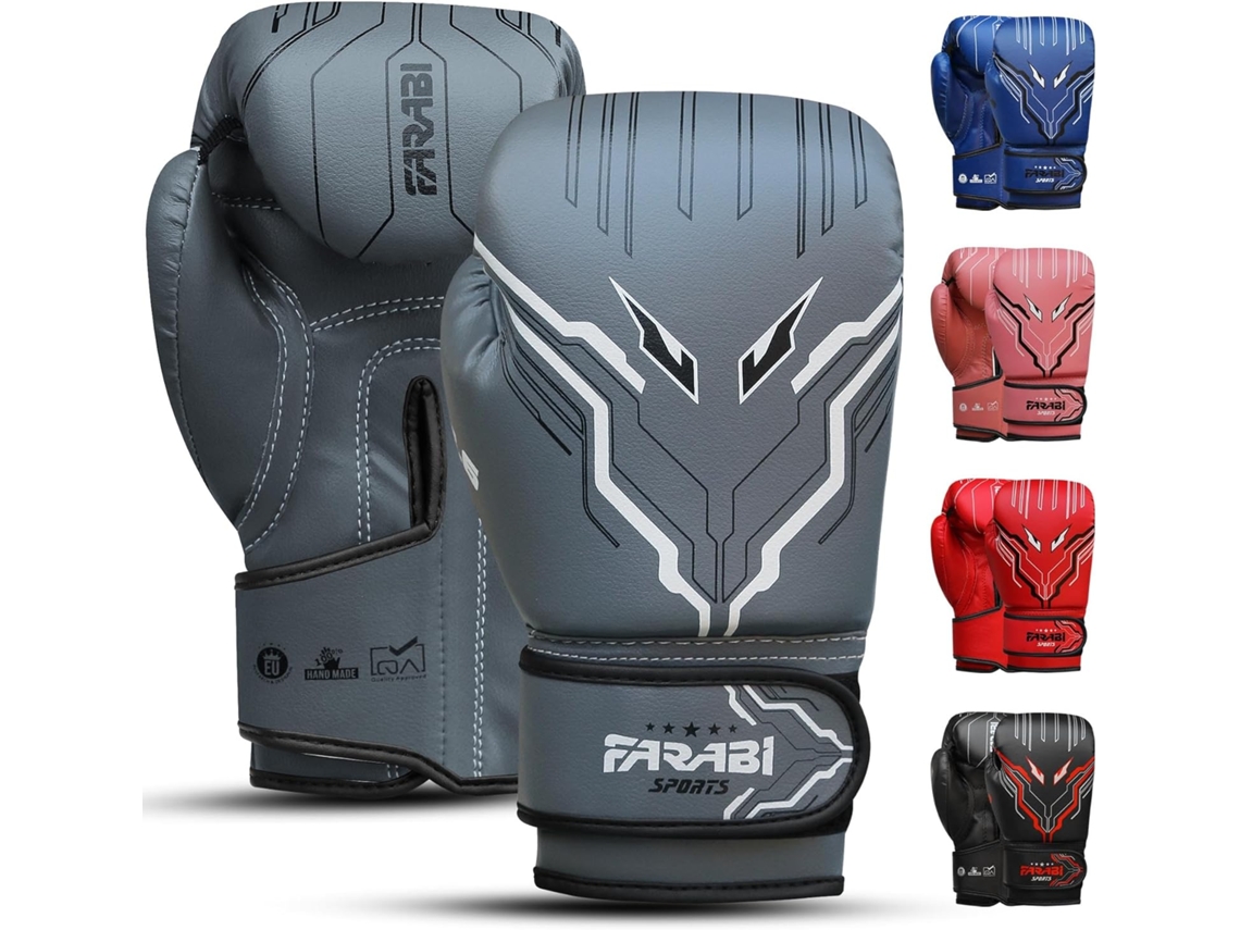 Guantes De Boxeo Para Niños Fk-3.6 - Gris - Farabi Sports 6 Oz, Júnior Para Mma, Muay Thai, Saco De Golpeo Y Entrenamiento Para 5 A 10 Años