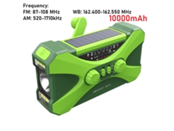 Radio de emergencia portátil Viewleaf de 12000 mAh con manivela solar, FM/AM, linterna LED, luz de lectura, alarma SOS, ideal para exteriores.