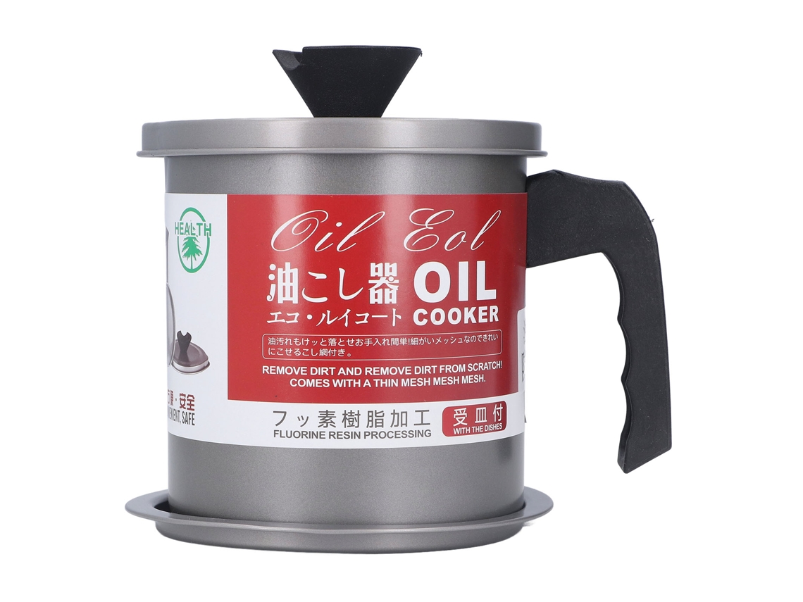 Trampa De Grasa De Acero Inoxidable De 1,4 L Con Filtro Para Aceite De Cocina Y Grasa De Tocino.