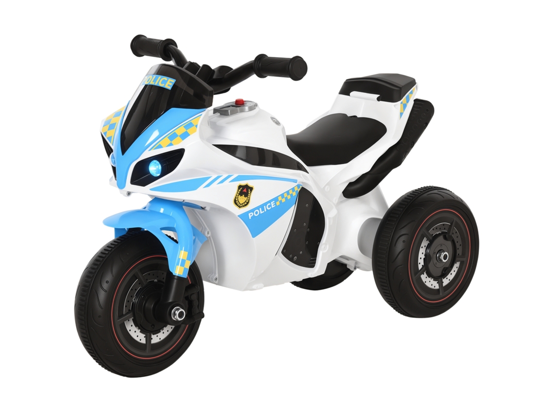 Motocicleta Infantil De 3 Ruedas, Estilo Policía, Con Música Y Faros, Para Niños De 18 A 36 Meses, Color Azul.
