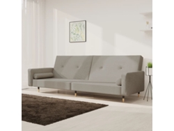 Sofá Cama De 2 Plazas Con Dos Almohadas Terciopelo Gris Claro