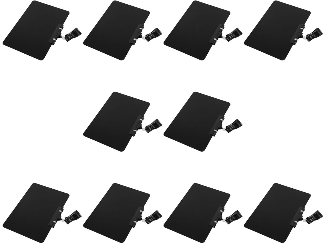 Juego De 10 Mini Pizarras Borrables De Pvc Con Clips Giratorios Dobles.
