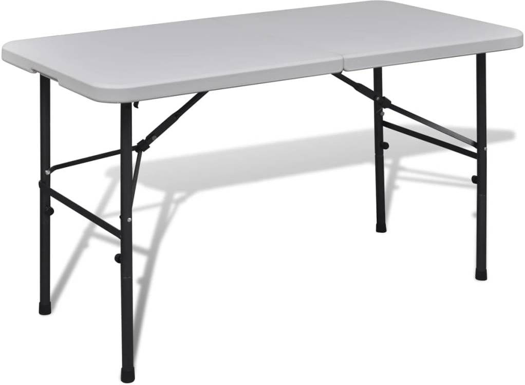 Mesa de Camping Plegable VIDAXL Blanco (122cm)