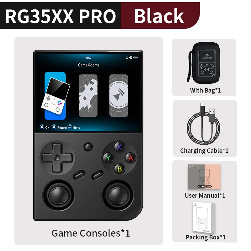 128 Gb (juegos 8k) negro Con Bolsa Consola De Juegos Rg 35xx Pro Reproductor De Juegos Rg35xx Pro Compatible Con Rixelhk Wifi