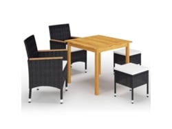Juego de comedor de jardín de 5 piezas DKD Home Decor en negro