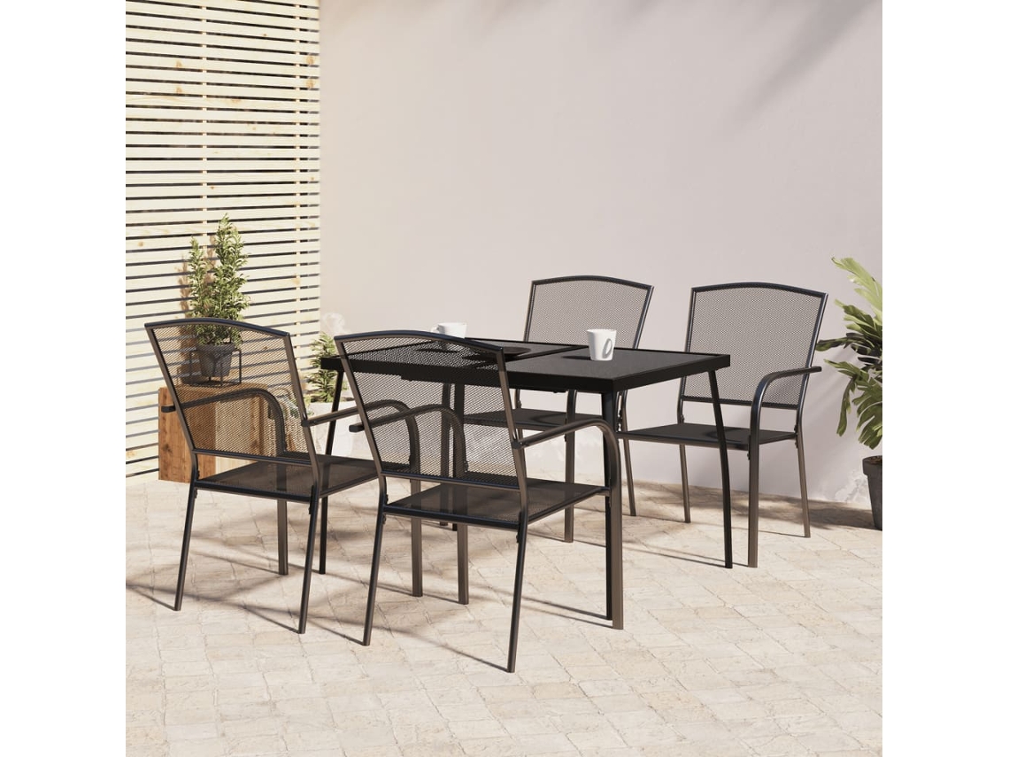 Conjunto de comedor de jardín de 2 piezas en acero antracita Dkd Home Decor