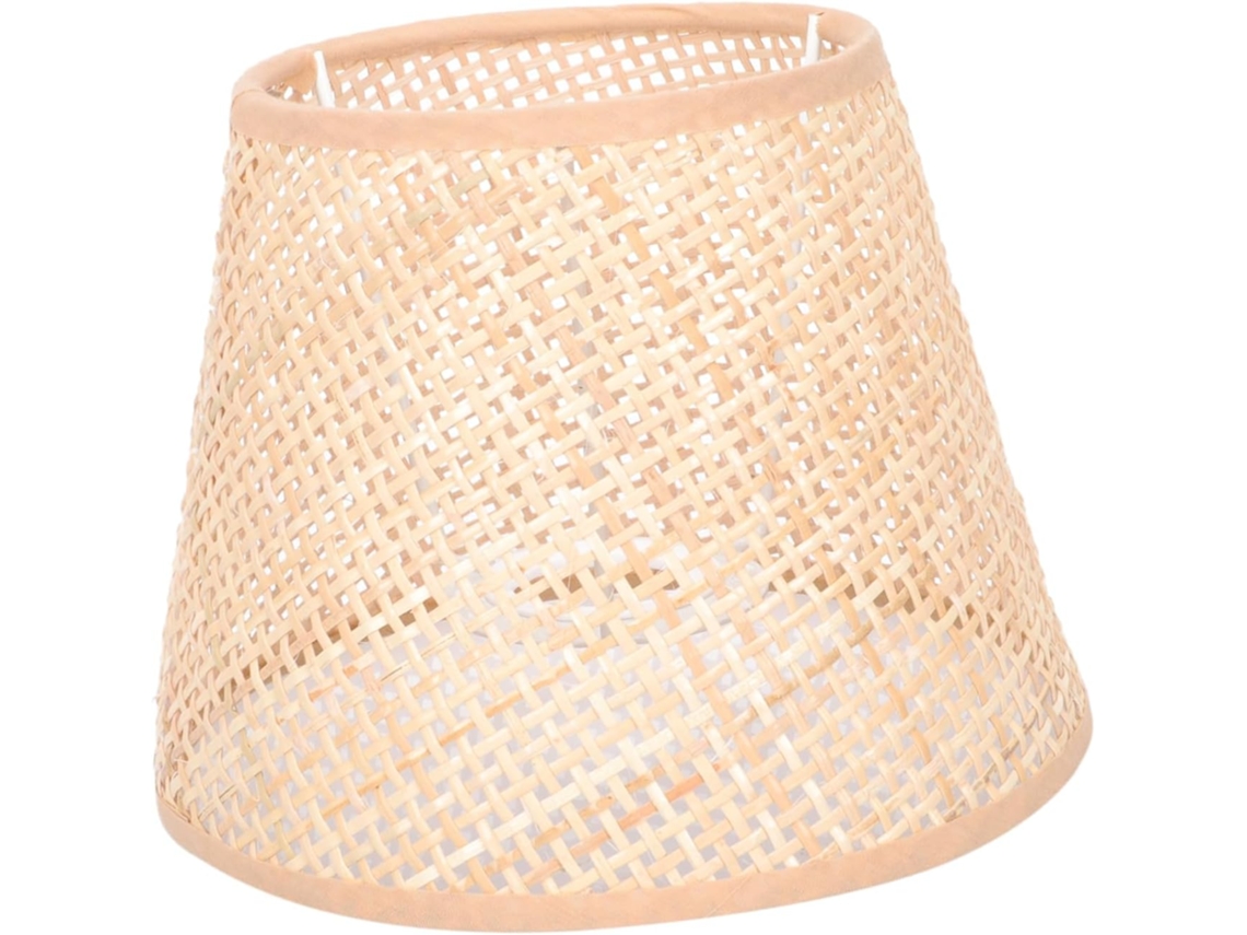 Portalámparas de madera y hierro para bombillas E27/E14 de ratán tejido, estilo sencillo, para salón.
