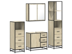 Conjunto 4 de muebles de baño VIDAXL contrachapada roble sonoma