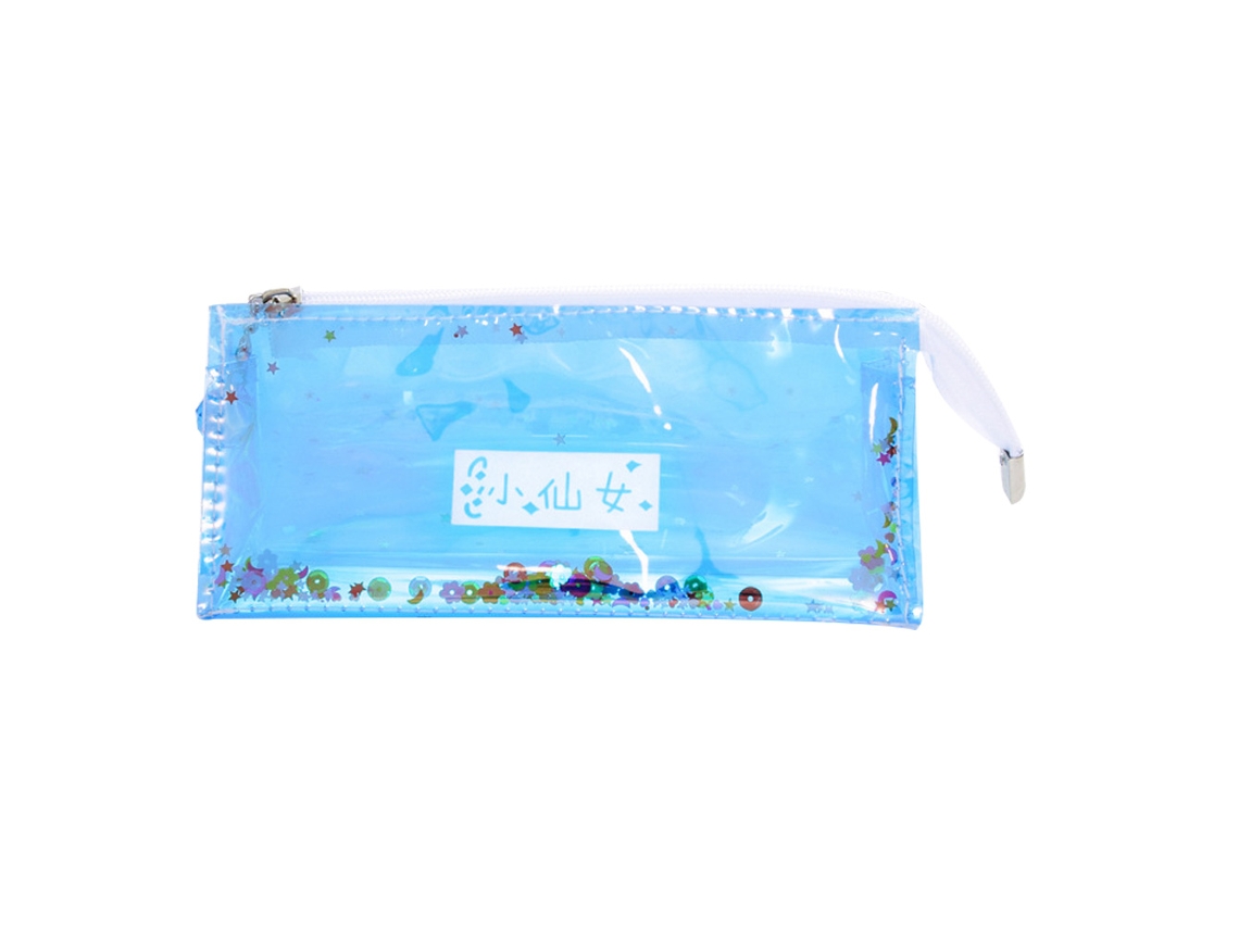 Estuche organizador de lápices transparente con purpurina para artistas escolares (7)
