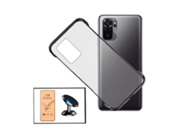 Kit Vidrio Templado Cerámica Full Cover Funda Invisible Bumper Soporte Magnético Para Xiaomi Redmi Note 10s