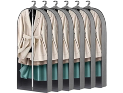 Bolsas colgantes para ropa resistentes al viento Eifson de 51.2", 6 unidades, color gris