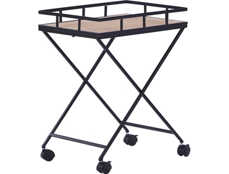 Carrito de cocina de metal negro/madera clara BELIANI Leoti