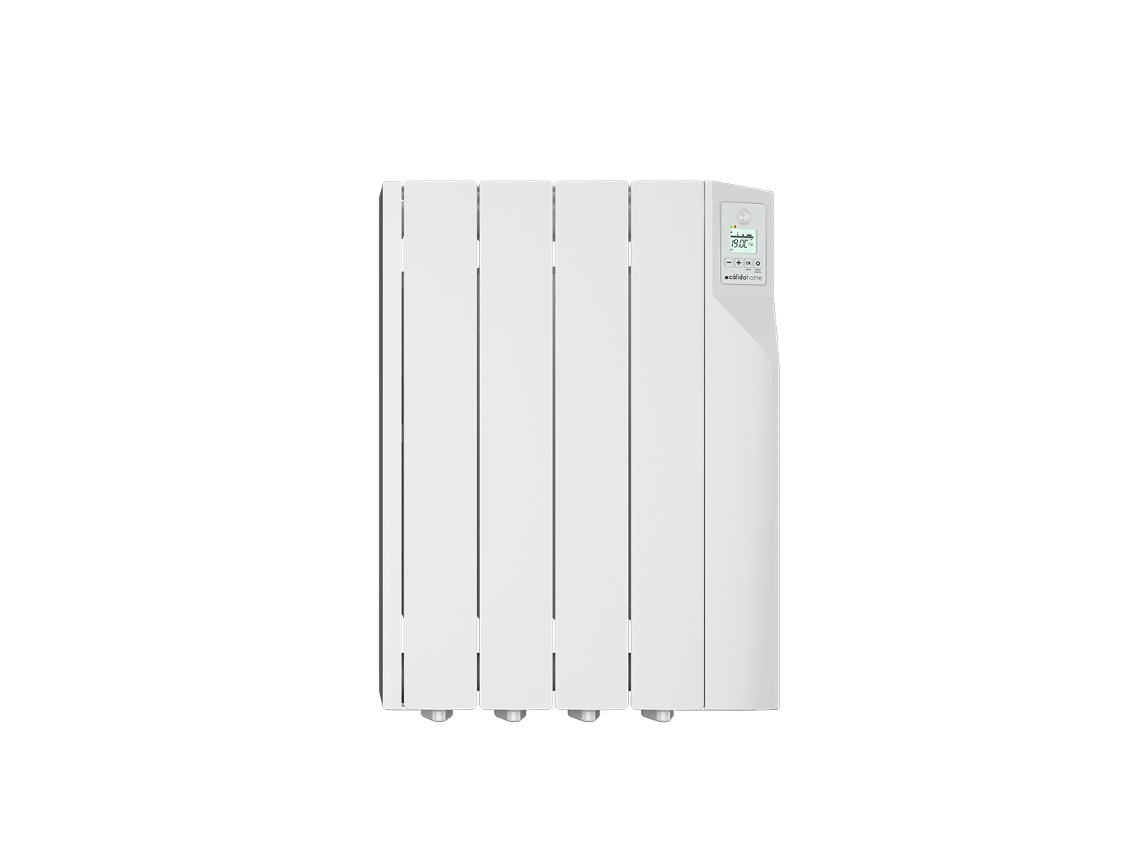 Emisor térmico eléctrico Cálidahome Sentinel 600w de 4 elementos, fluido de alta transferencia 150 W/elemento, con detector de presencia, para estancias de 6 a 8 m²