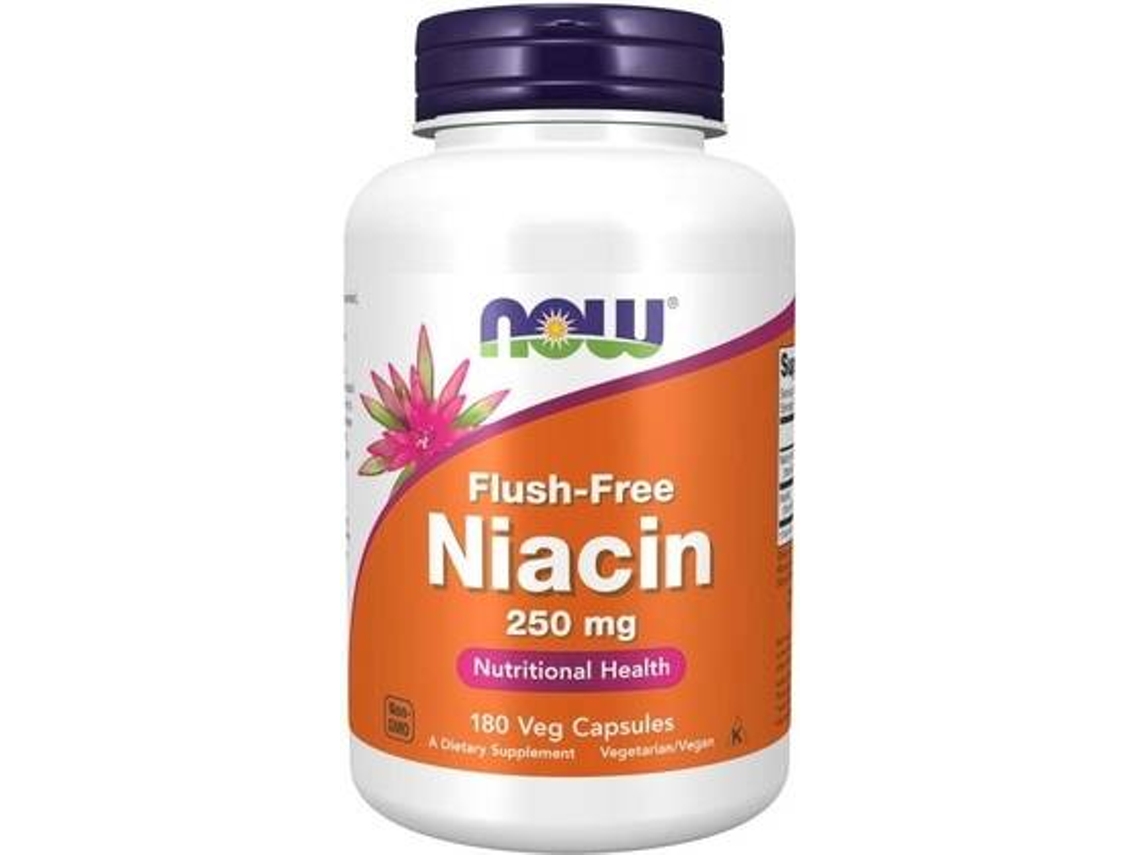 Complemento Alimentar NOW Niacina (180 cápsulas vegetais)