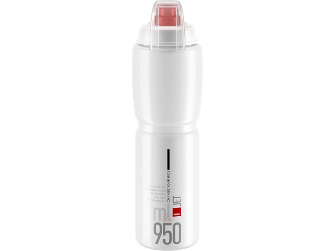 Botella ELITE Bidon Jet Plus Blanco Logo Rojo (950 ml)
