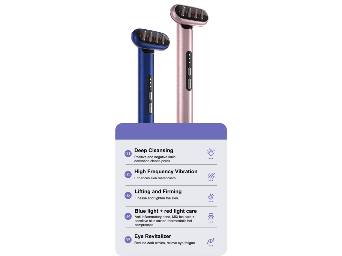 Equipo de terapia ocular con luz LED para tratamientos faciales y cuidado de la piel en casa.