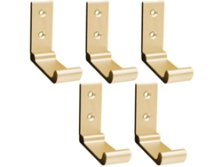 Fasst-5 Ganchos Plegables De Aluminio Sólido Para Pared 90 Grados Con Instalación Perforada O Sin Perforar