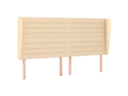 Maison Exclusive - Cabecero Con Orejas De Tela Color Crema 163x23x118/128 Cm