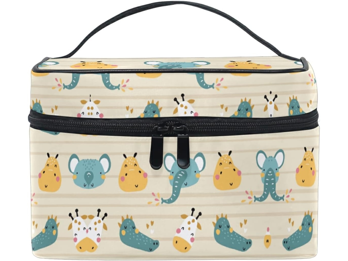 Neceser Cuero Con Cremallera Portátil Organizador Para Mujer Diseño