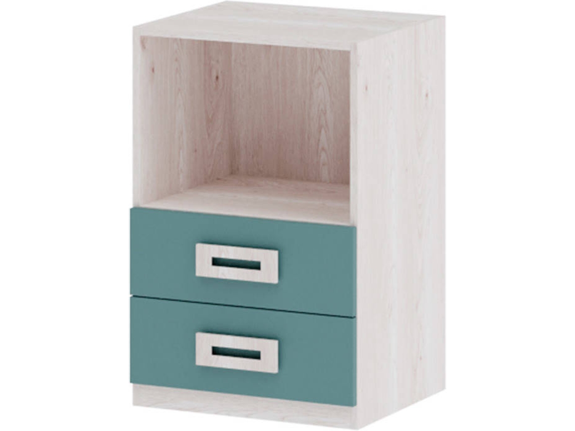 Mesita de Noche MUEBLAM Artic Aqua Blue Melamina (48x73x42 cm)