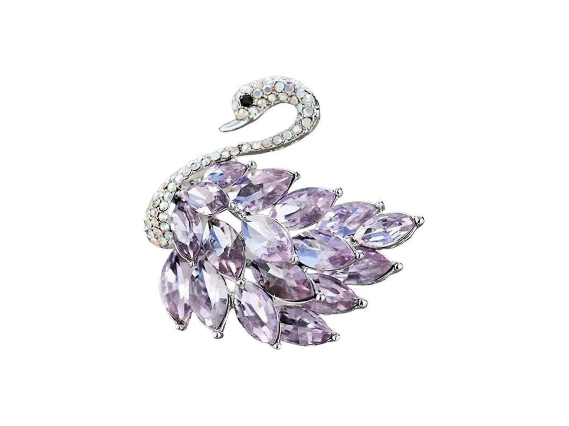 Broche Para Mujer Con Forma De Cisne Y Diamantes De Imitación De Estilo Retro, Antideslizante, Ideal Para Bolso, Hombro, Disfraz, Abrigo, Collar, Sombrero Y Ropa.