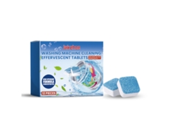 Pastillas limpiadoras para lavadora, láminas efervescentes para eliminar olores, suciedad y bacterias, paquete de 12 unidades.