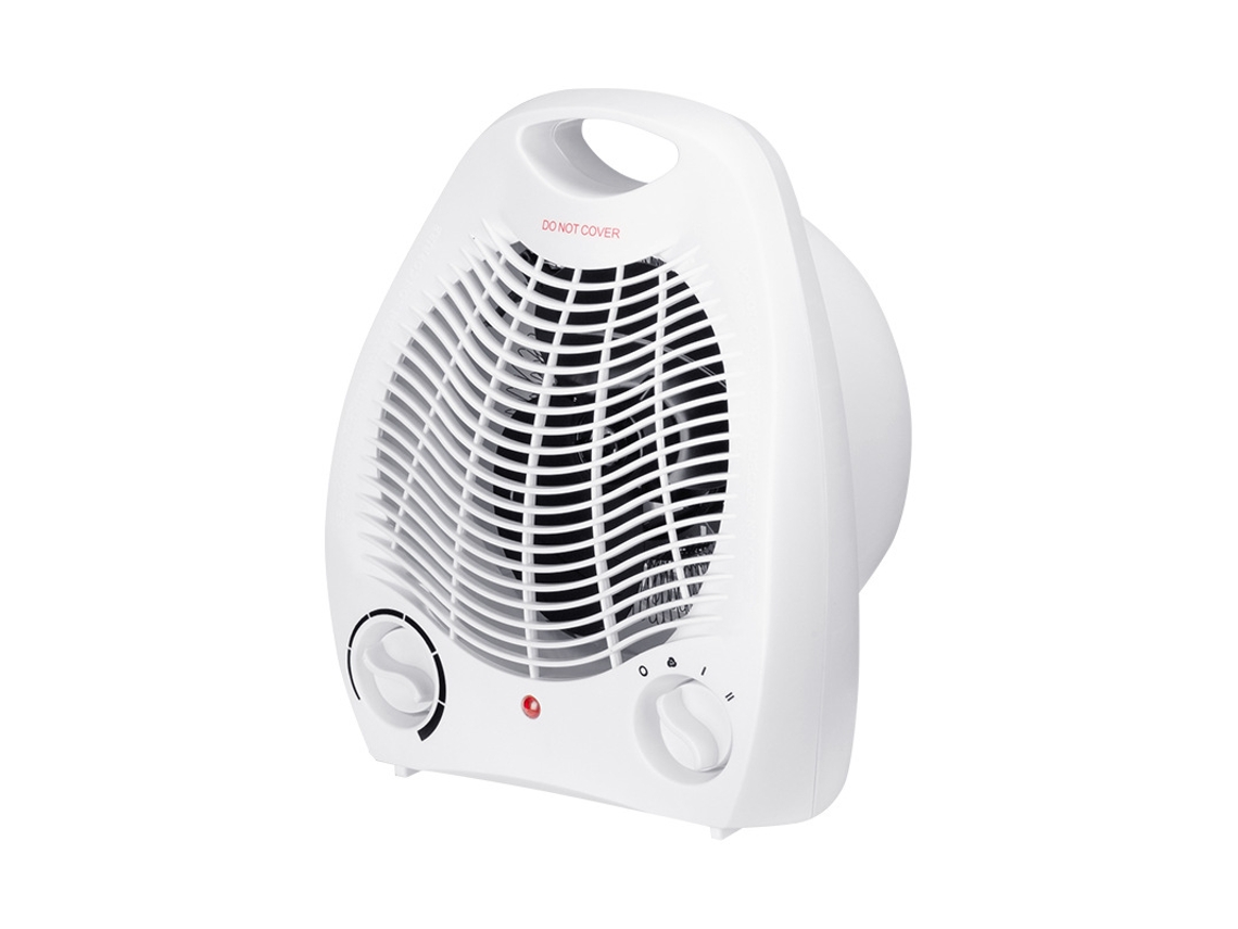 Calefactor de sobremesa blanco y potente con ventilador de calentamiento rápido para uso doméstico. Sfushos