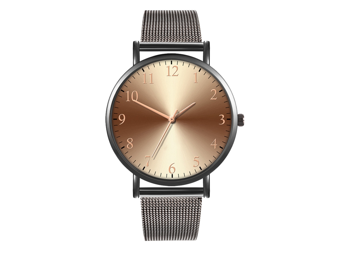 Reloj De Moda Para Hombre Y Mujer Con Correa De Malla, Esfera Redonda Y Movimiento De Cuarzo, Ideal Para Parejas.