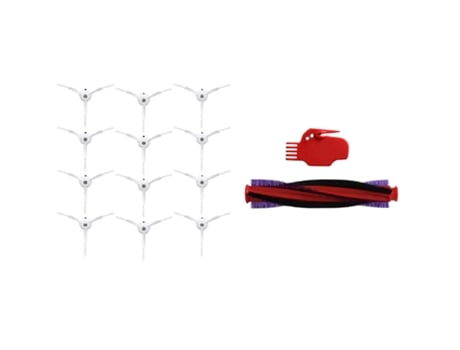 Paquete de 12 cepillos laterales para Xiaomi Roborock con reemplazo de cepillo de rodillo de barra de cepillo para Dyson