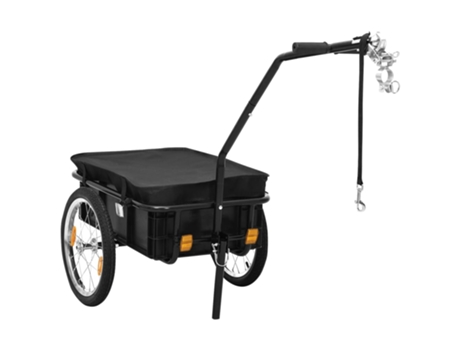 Remolque de carga VIDA XL para bicicletas acero negro (155x60x83 cm)