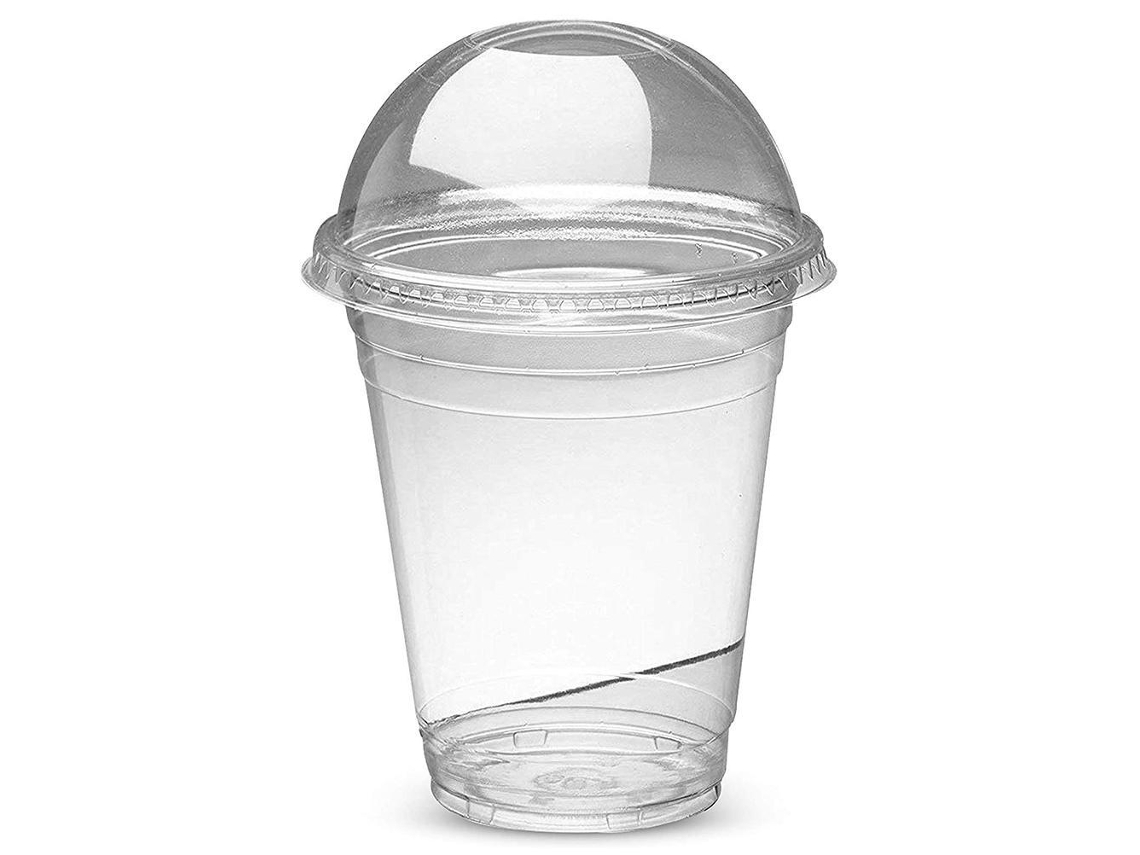100 vasos de plástico para batidos con tapa convexa desechables para fiestas de verano
