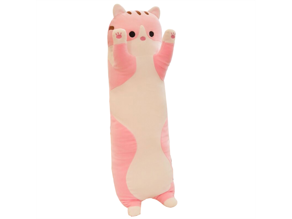 Ats-muñeco De Peluche Gatso Cartoon Suave Almohada Larga Para Niños Rosa 70cm Juguete Adorable