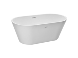 Bañera exenta 150 x 75 x 58 cm Acrílico Ovalado para Baño Moderno Blanco Vevor