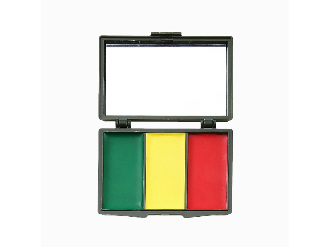 Paleta De Maquillaje Facial Tricolor Con Espejo, Compacta Para Partidos Y Eventos Deportivos