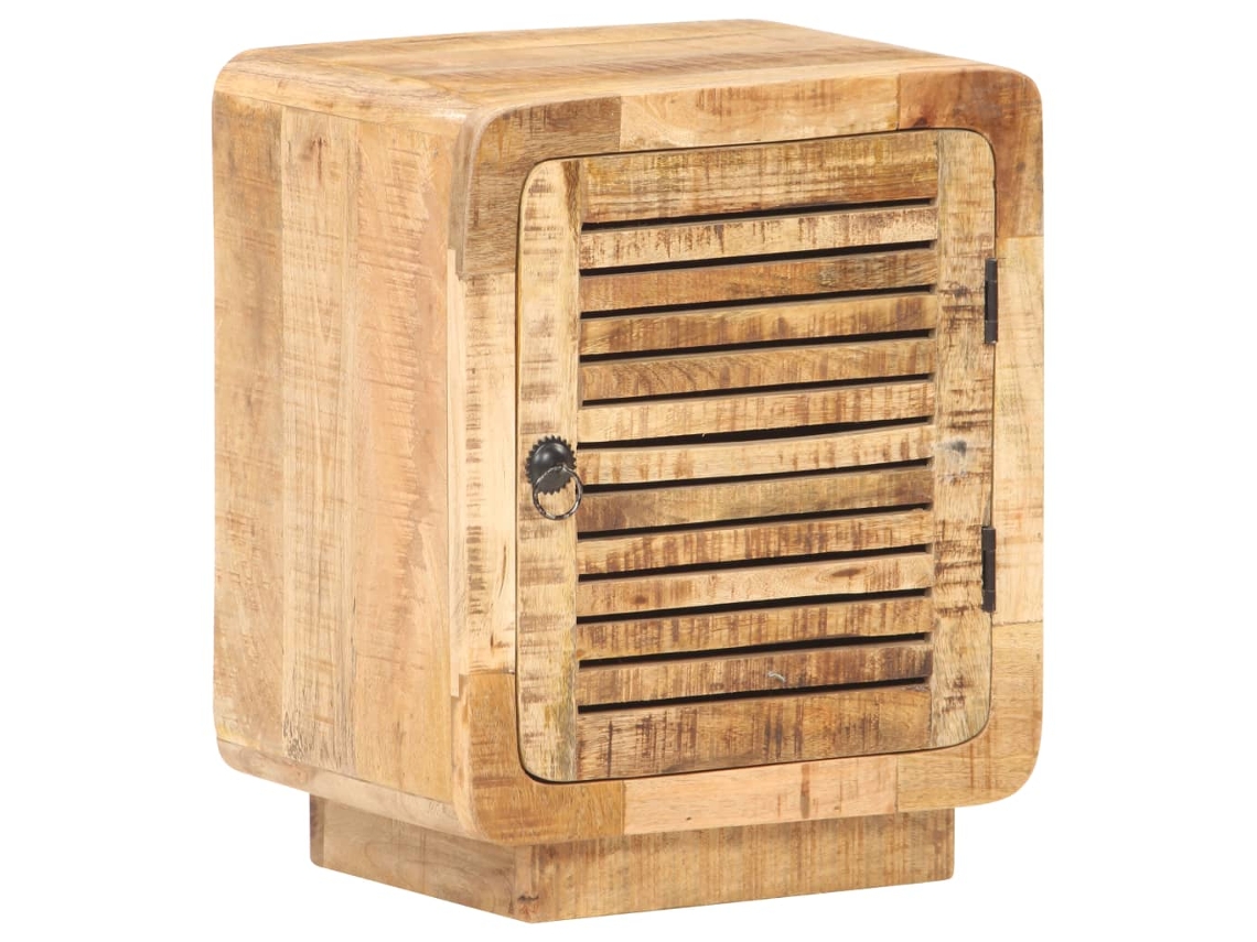 Mesita de Noche 40X30X50 Cm Madera de Mango Áspera