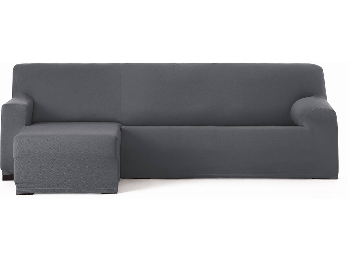 Funda de Chaise Longue Izquierda para Brazo Corto EYSA Premium Bronx Tejido Multielástico (250-310 cm - Poliéster - Gris Oscuro)