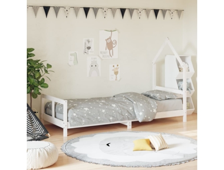 Estructura De Cama Infantil VIDAXL Blanco Madera (80x200 cm)