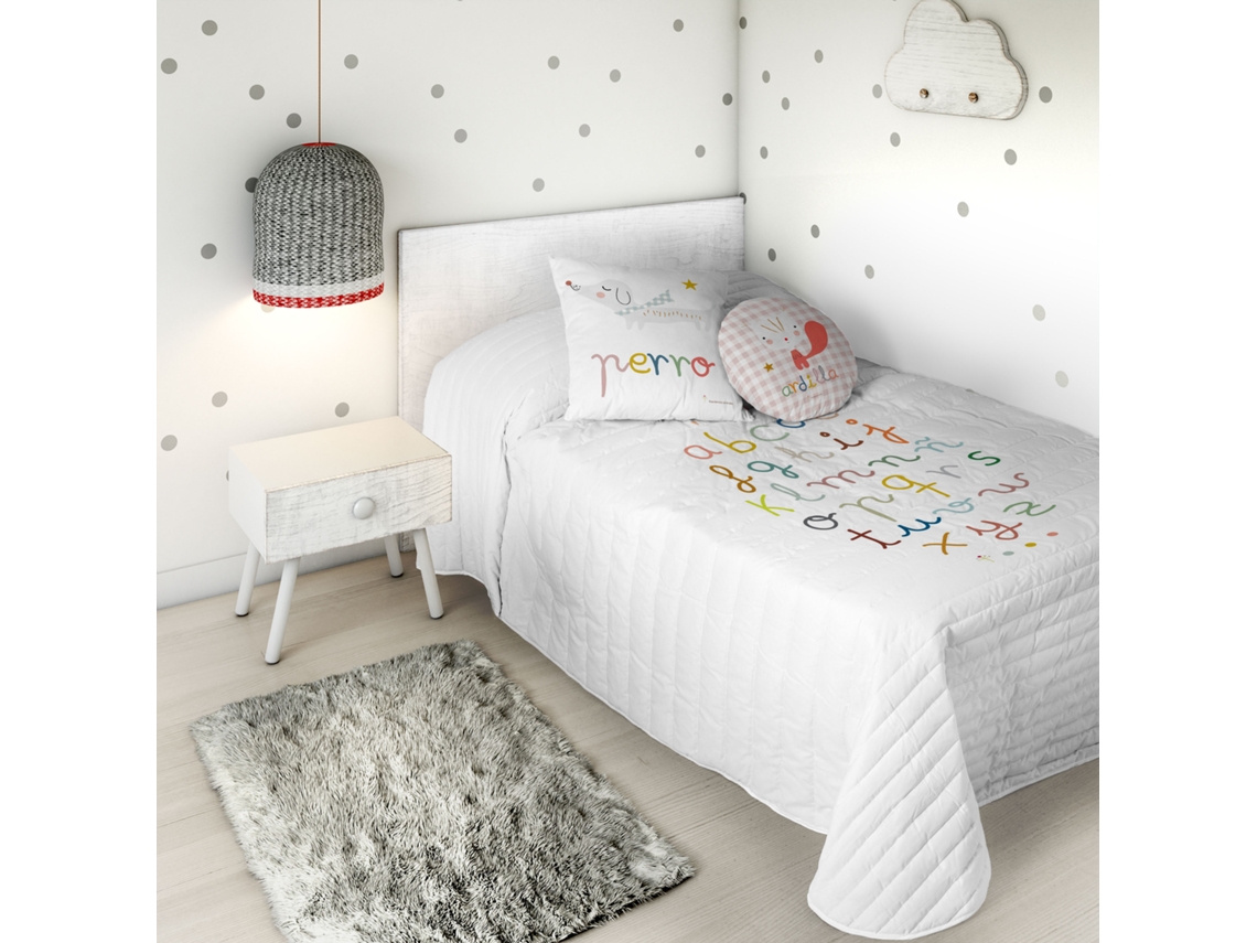 COLCHA BOUTI ESTAMPADA CAMA 105 ALGODÓN EXTRA SUAVE FABRICADO EN ESPAÑA ABCD HACIENDO EL INDIO