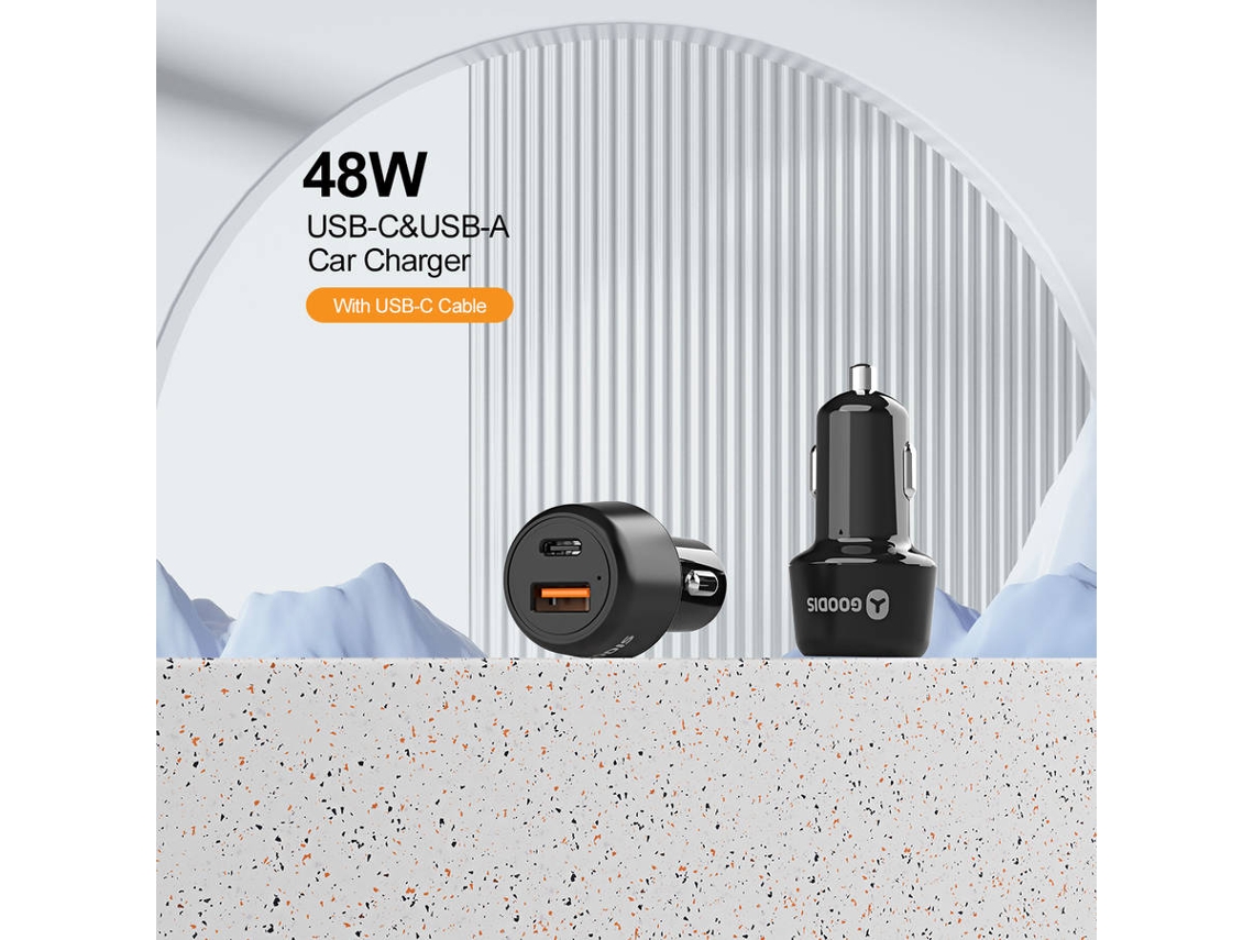 Cargador Auto GOODIS con Cable (USB-C 48W)