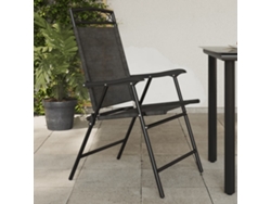 Sillas de jardín plegables DKD Home Decor de 2 piezas, acero/textil, gris mixto