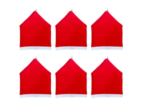 6 fundas navideñas no tejidas para sillas, adornos navideños (rojo)
