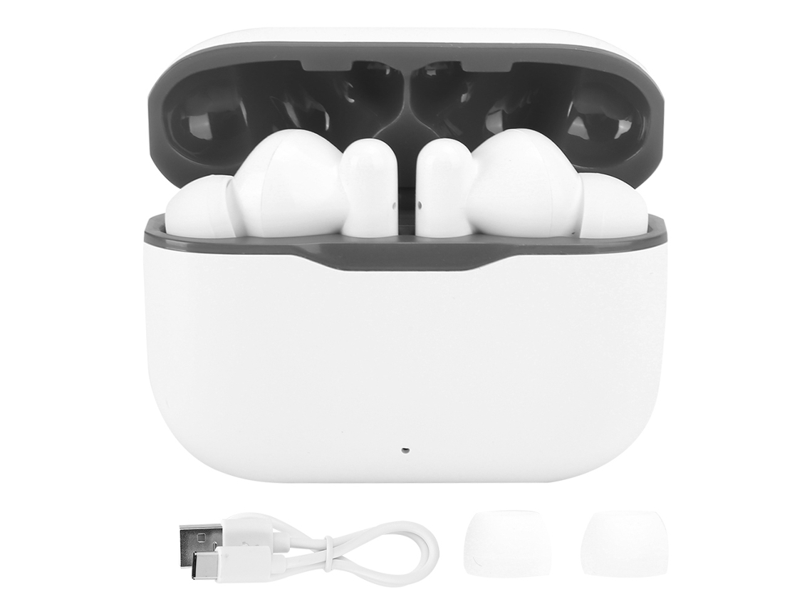 Auriculares Inalámbricos Bluetooth 5.0 Con Estuche De Carga Para Deportes, Color Blanco Y Gris.