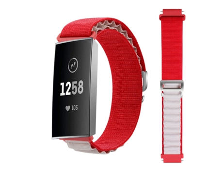 Correa Loop Alpine para Fitbit by Google Charge 3 Rojo y Blanco
