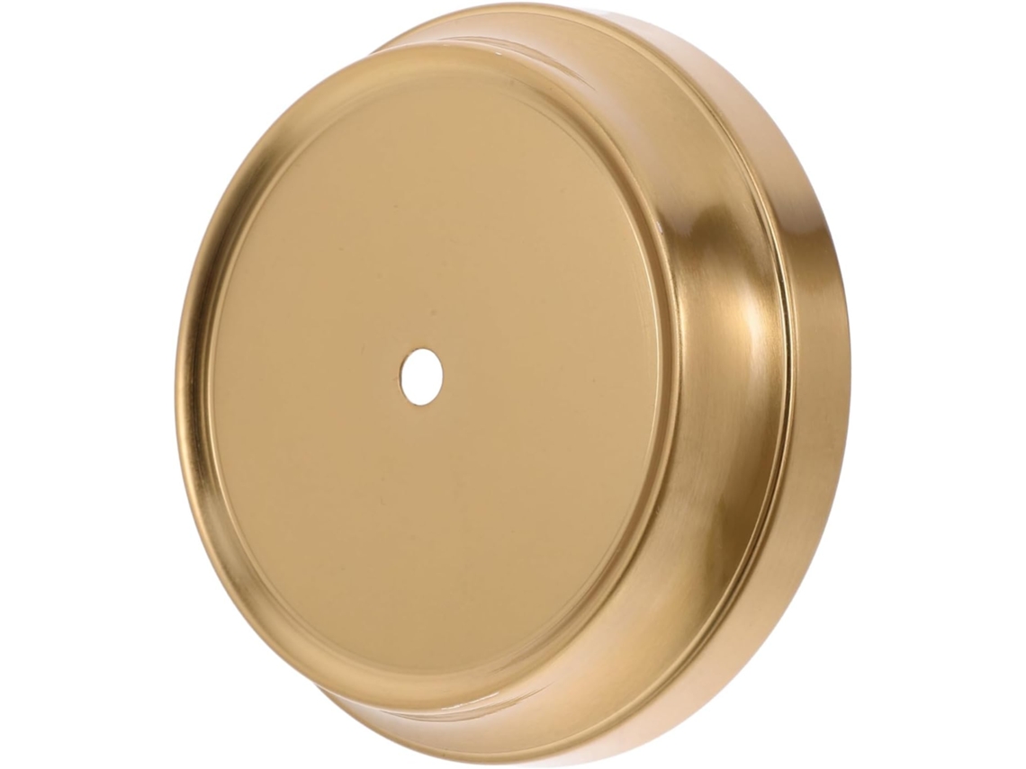 Base Plana Redonda De Hierro Color Dorado Para Lámparas De Mesa, Versátil Y Fácil De Instalar.
